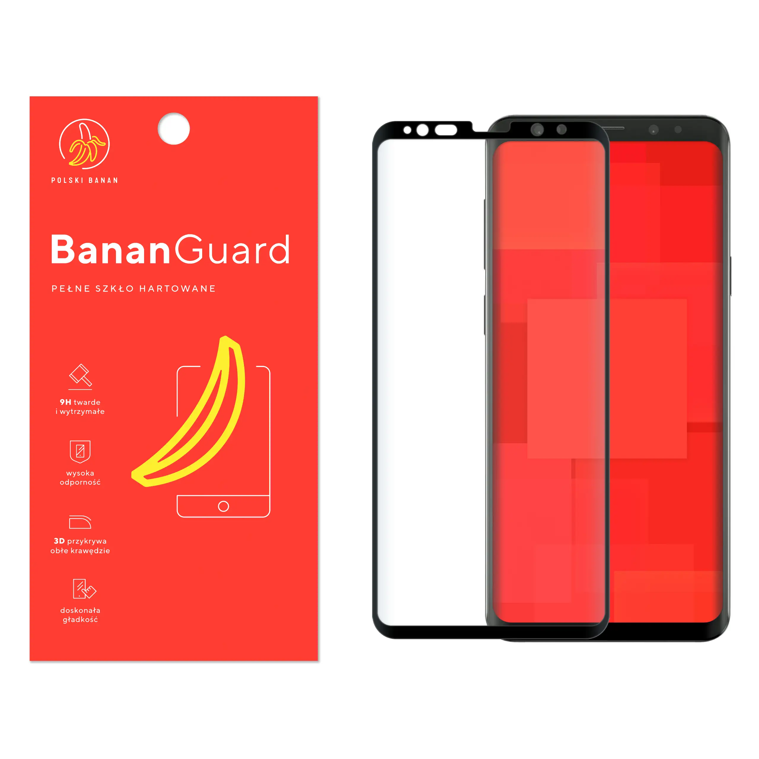 Szkło hartowane 5D Polski Banan BananGuard w kolorze czarnym do Samsung Galaxy S9 Plus